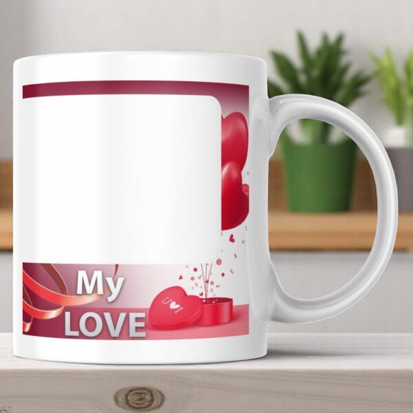 POPZOY My Love Custom Coffee Mug with Picture and Logo