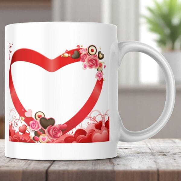 POPZOY Golden Romance Mug with Custom Photo and Logo Print