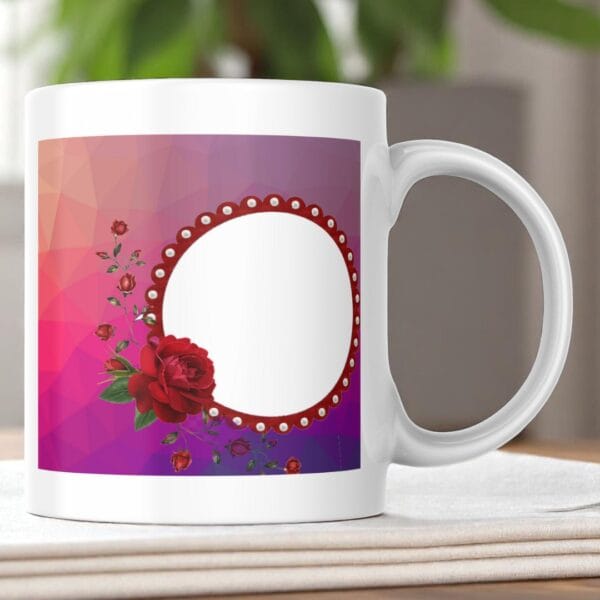 POPZOY Blush Serenity Custom Printed Coffee Mug with Photo