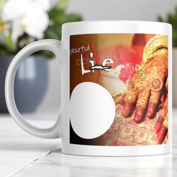 POPZOY Romantic Roses Personalized Coffee Mug with Photo Print