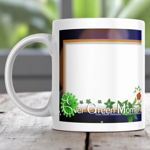 POPZOY Evergreen Love Mug with Photo and Logo Printed Design