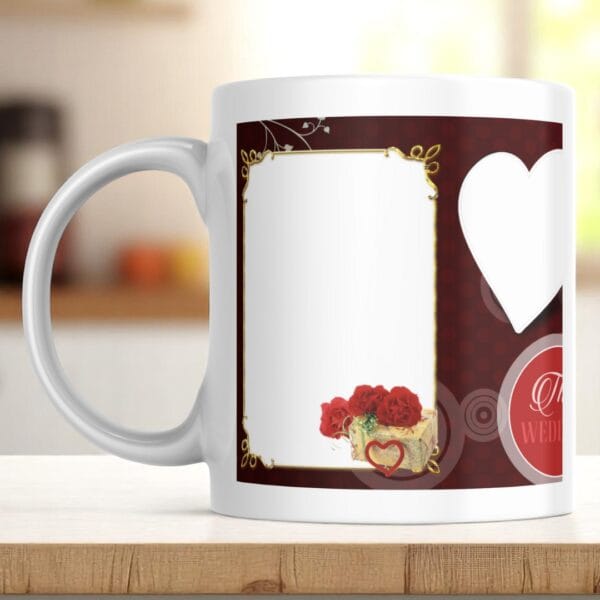 POPZOY Elegant Wedding Personalized Mug with Picture Printing
