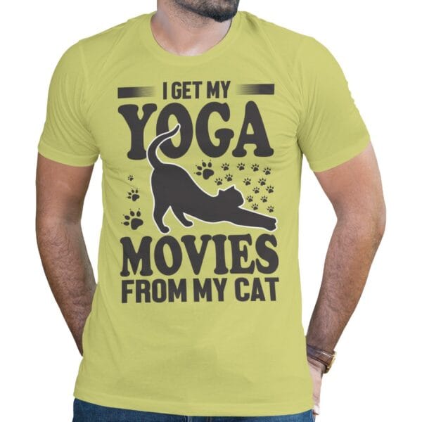Yoga & Cat Lover Cotton T-Shirt for Relaxation