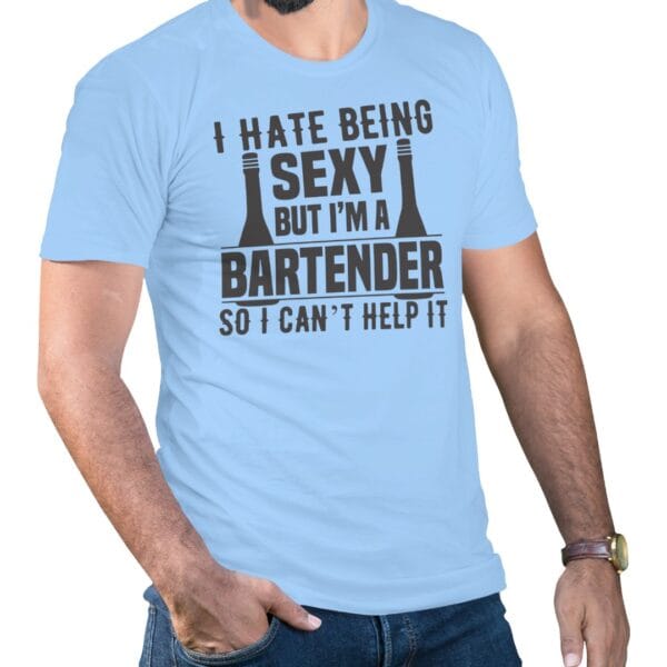Bartender Style Cotton T-Shirt for Hospitality Workers and Fun Outings