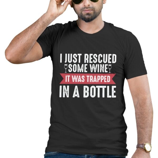 Wine Mood Cotton T-Shirt for Relaxed Evenings and Parties