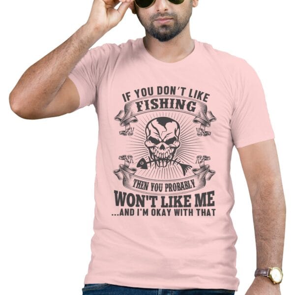 Pink Skull Fishing T-Shirt for Anglers Who Love Cool Designs