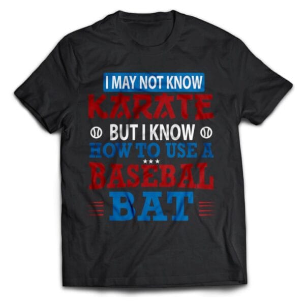 Funny Baseball and Karate T-Shirt for Men