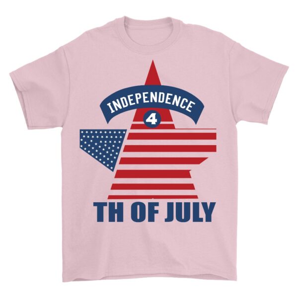 Pink Cotton T-Shirt with Stars for Independence Celebrations