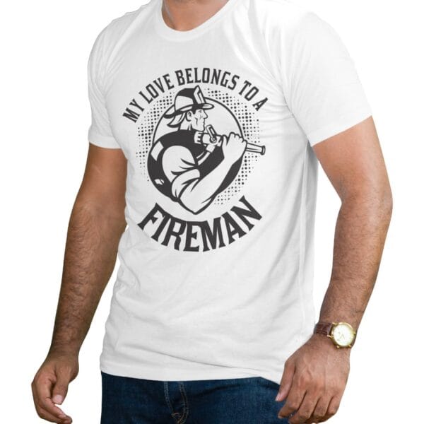 White Cotton T-Shirt for Firefighter Supporters or Daily Casual Use