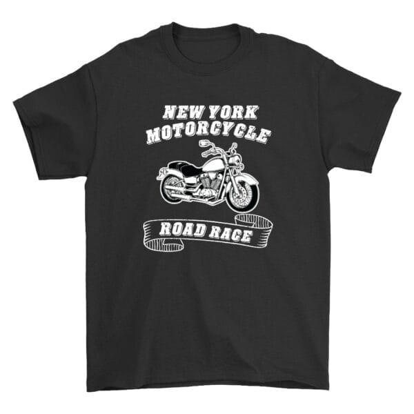 Black Cotton T-Shirt for Bikers Who Love Motorcycles and Style