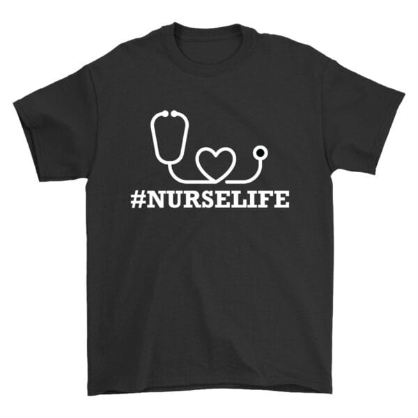 Black Cotton T-Shirt for Nurses Who Work Hard Every Day