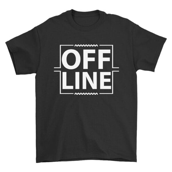 Black Cotton T-Shirt to Say No to Phones and Go Offline