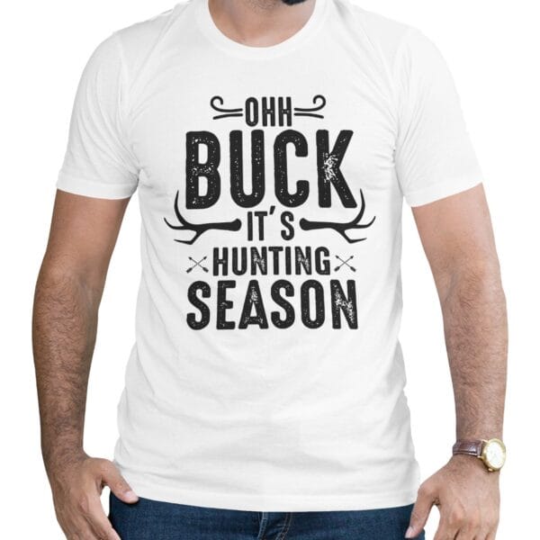 White Cotton T-Shirt for Hunting Lovers Who Love Outdoors