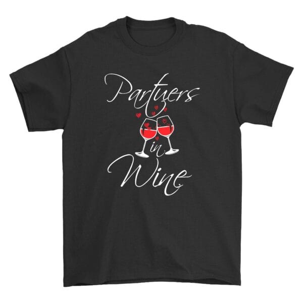 Black Cotton T-Shirt for People Who Love Drinking Wine