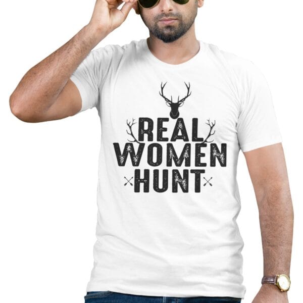 White Cotton T-Shirt for Women Who Love Hunting