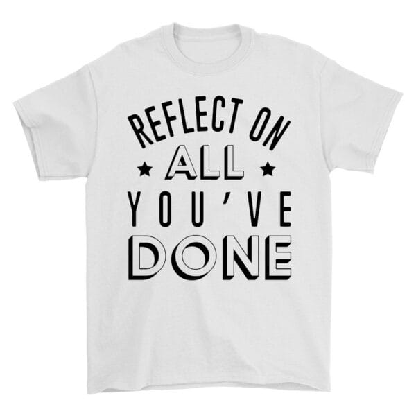 White Cotton T-Shirt with Motivational Quote About Life