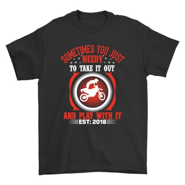 Black Cotton T-Shirt for Men Who Love Motocross Riding