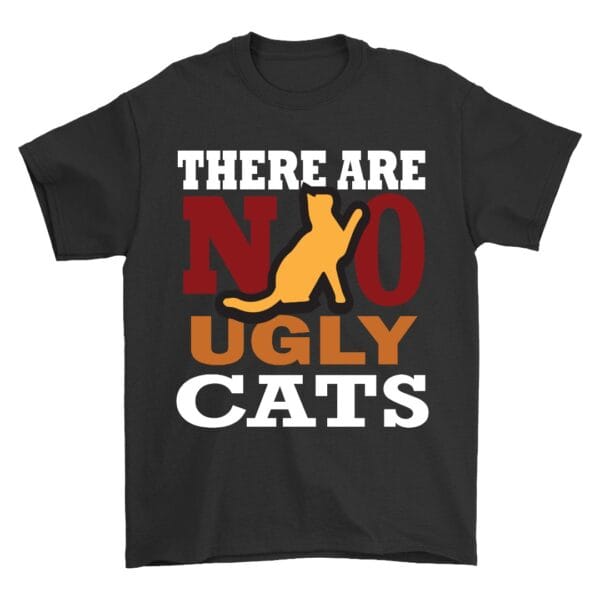 Black Cotton T-Shirt for Cat Lovers Who Like Bold Looks