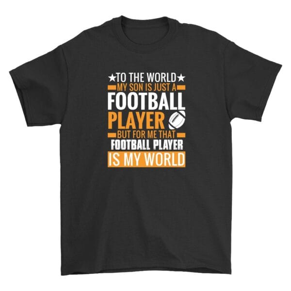 Black Cotton T-Shirt for Proud Football Parents