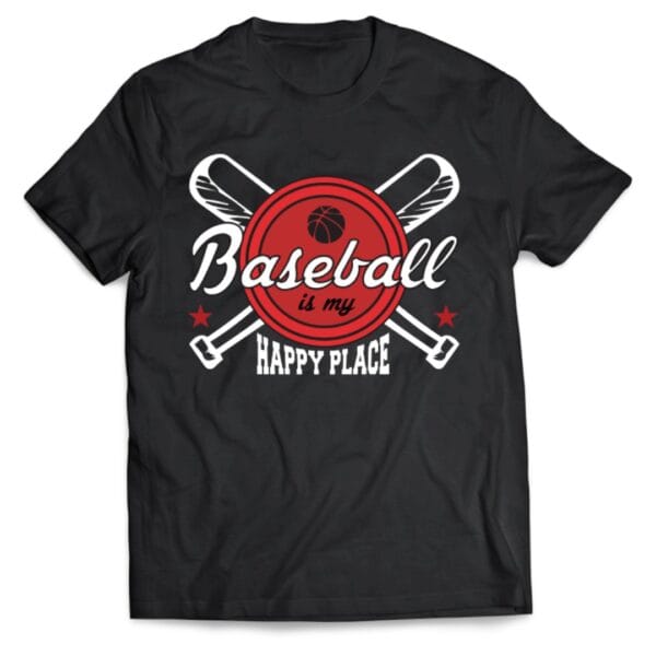 Black Cotton T-Shirt for Baseball Fans to Wear on Game Day