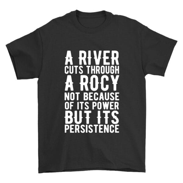 Motivational Black Cotton T-Shirt with Life Lesson Quote