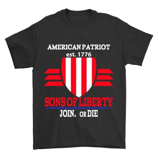 Black Cotton T-Shirt with American Flag Graphic for Heritage Pride