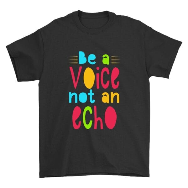 Black Cotton T-Shirt with Bright and Colorful Positive Message