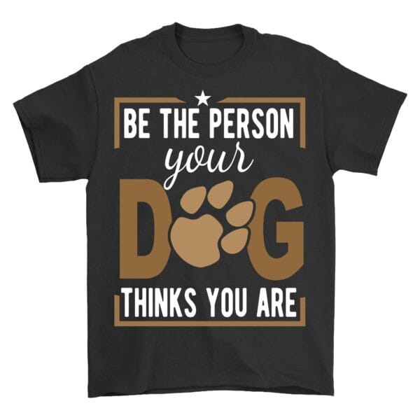 Black Cotton T-Shirt for Dog Lovers with Cute Pet Message