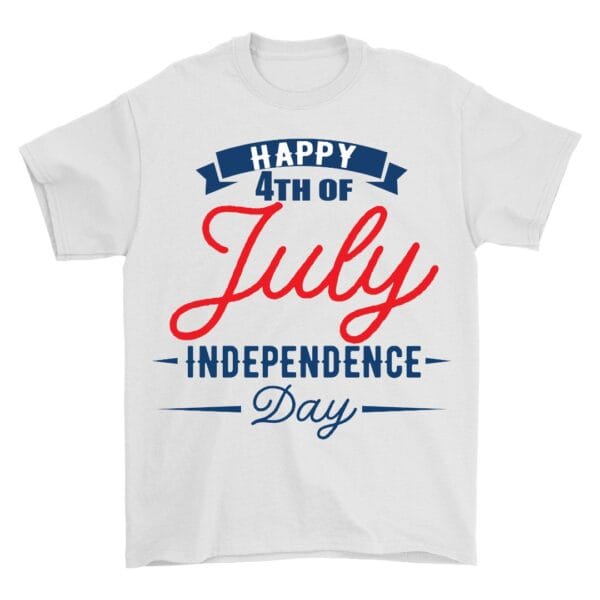 White T-Shirt with USA Flag for Independence Day Look