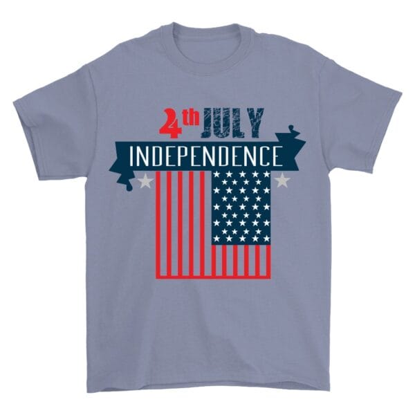 Light Blue T-Shirt with Flag Stripe Look for Patriotic Style