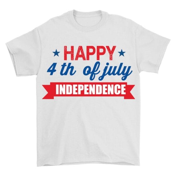 Happy Independence Day White T-Shirt for Patriotic Vibes