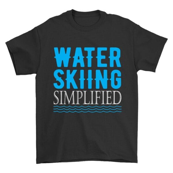 Black Cotton T-Shirt for Water Skiing and Outdoor Fun