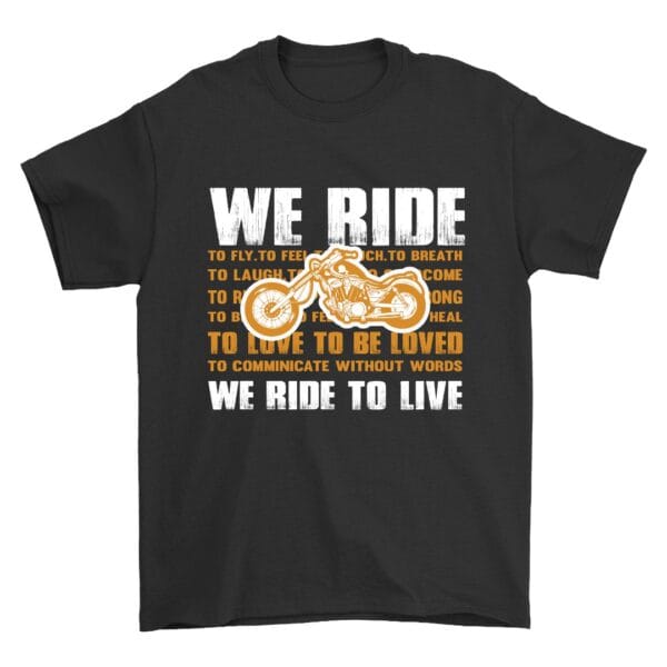 Black Cotton T-Shirt for Bike Lovers with Cool Rider Design