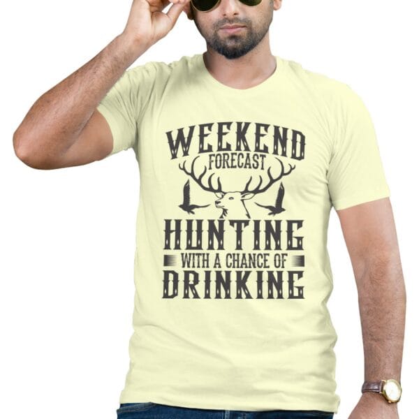 Off-White Cotton T-Shirt for Hunting and Weekend Plans
