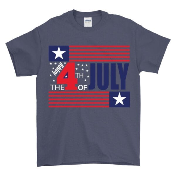 Navy Blue Tee with Stars and Stripes for Patriotic Vibes